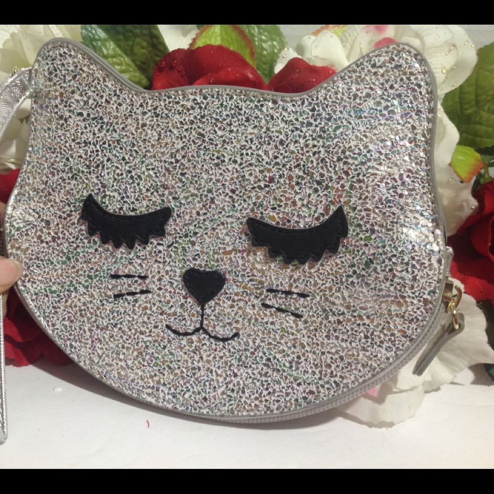 Betsey Johnson Cat Face Wristlet Bag